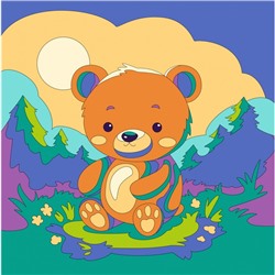 Картина по номерам «Медвежонок», 20 × 20, на холсте, с подрамником