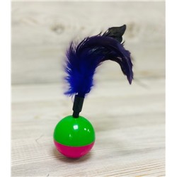 Игрушка для кошки шарик + перо, 24-155