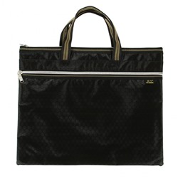 Портфель (сумка) чёрный 1 отделение, А4 (текстиль, на молнии, с ручками, с карманом на молнии), 23-247