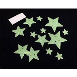 Наклейки на стену или потолок светящиеся в темноте из пластмассы (комплект) "Звёзды"(распродажа)  46-33