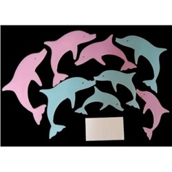 Наклейки на стену или потолок светящиеся в темноте из пластмассы (комплект) "Дельфины"(распродажа) 46-17