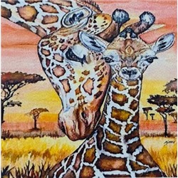 Алмазная мозаика /15х20см./, "Жирафы" арт.YAB25187, 24-421