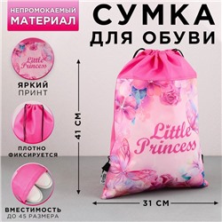 Мешок для обуви «1 сентября: Little princess» нетканное полотно, размер 30 х 40 см