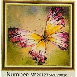 Алмазная мозаика на подрамнике /20х20см./, "Бабочка" арт.MF20123, 24-640