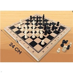 Настольная Игра Шахматы (поле 24*12*3см, дерево, пластик, в коробке) ИН-1064, (Рыжий кот)