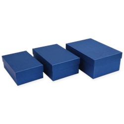 Набор коробок - прямоугольник 3 шт, Синий перламутр 74, 19*12*6,5-23*16*9,5 см.