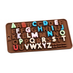 Силиконовая форма для шоколада Английский алфавит, 51 ячейка, Акция!