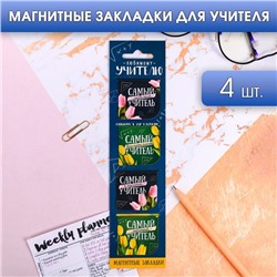 Магнитные закладки «Любимому учителю», 4 шт