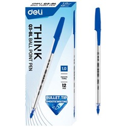 Ручка шариковая Think EQ3-BL синяя 1.0мм (1658015) Deli