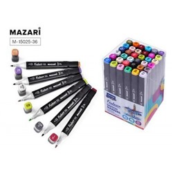 Набор  36 скетч маркеров двусторонних "FANTASIA" Main colors (основные цвета) M-15025-36 Mazari