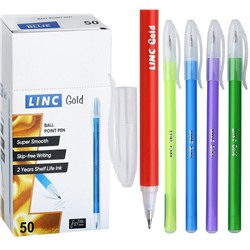 Ручка шариковая 0,7 мм синяя, цвет корпуса ассорти LINC Gold