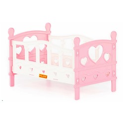 Кроватка-качалка сборная для кукол №2 (5 деталей, пластик, в пакете) 62048, (Полесье), розовая