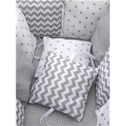 Набор бортиков для новорожденного (одеяло+12 подушек) - Серый