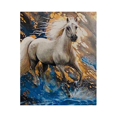 Алмазная мозаика /50х65см./, "Белая лошадь" арт.AGK74712, 24-530