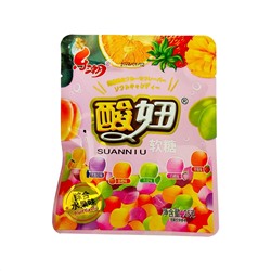 Жевательные конфеты Suanniu 6 вкусов фруктовое ассорти в мини упаковках внутри 25 гр (20шт в блоке)