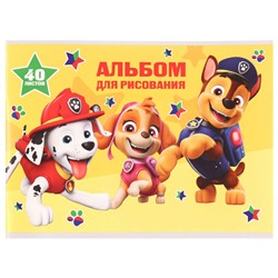 Альбом для рисования на скрепке, А4, 40 листов, Paw Patrol