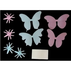 Наклейки на стену или потолок светящиеся в темноте из пластмассы (комплект 8 штук) "Бабочки жучки" (распродажа) 46-16