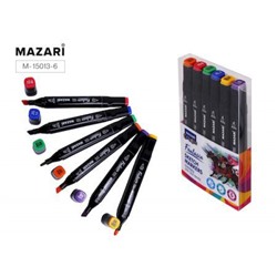 Набор   6 скетч маркеров двусторонних "FANTASIA"Main colors (основные цвета) 3.0-6.2мм M-15013-6 Mazari
