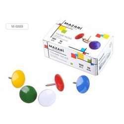 Кнопки канцелярские 100шт/10мм цветные M-6889 Mazari