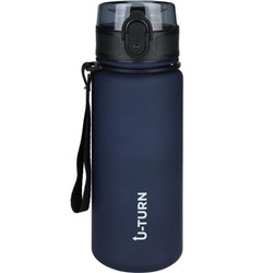Бутылка для воды. Мотивация. U-TURN (500мл, с крышкой-защелкой и ремешком, пластик, синяя, в коробке) УД-9379, (ООО "МИЛЕНД")