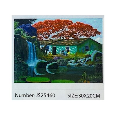 Алмазная мозаика на подрамнике /20х30см./, "Дом у водопада" арт.JS25460, 24-667