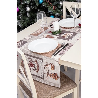 Дорожка на стол из рогожки 145x45 Happy Fox Home