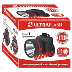 Налобный фонарь Ultraflash 909LED1 черный, 1LED, 1 режим, 3XR6 11780