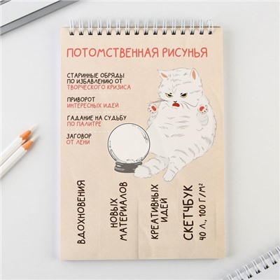 Скетчбук А5, 40 л 100 г/м2 «Рисунья»