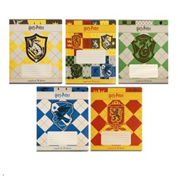 Тетрадь 18 листoв, в клетку, "Гарри Поттер", обложка мелованный картон, МИКС