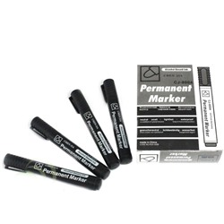 Перманентный чёрный маркер Permanent Marker CJ-8004, 12 шт, Акция!