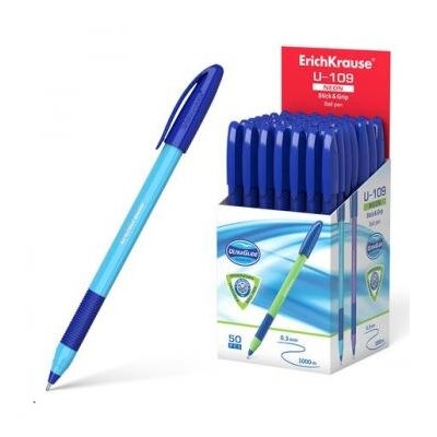 КС-Ручка шариковая U-109 Neon Stick Grip Ultra Glide Technology синяя 1.0мм 47612 Erich Krause {Индия}