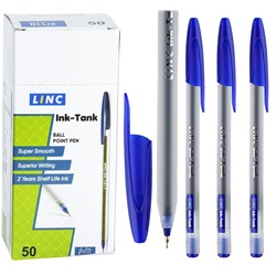 Ручка шариковая 0,6 мм синяя круглый корпус LINC INK TANK