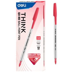 Ручка шариковая Think EQ3-RD красная 1.0мм (1658016) Deli