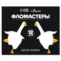 Фломастеры 12цв Calligrata "Goose Bumps", классические, карт пенал