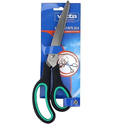 Ножницы универсальные с пластиковой ручкой и резиновыми вставками 13,5 см