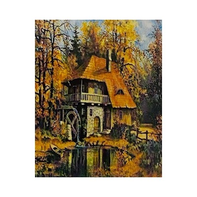 Алмазная мозаика /50х65см./, "Дом у озера" арт.AGK71780, 24-528