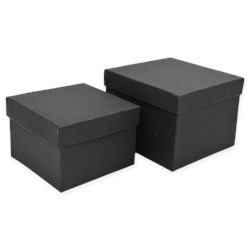 Набор коробок - квадрат 2 шт, Черная точка 5, 10,5*10,5*7,3-12,5*12,5*9,3 см.