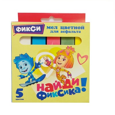 Мел цветной «Фиксики. JUMBO», 5 шт.