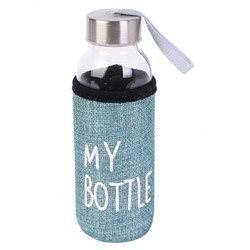 Бутылка для воды. My bottle (300мл, стекло, бирюзовый, в чехле) УД-6411, (ООО "МИЛЕНД")