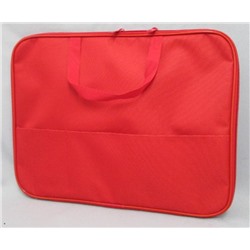 Папка А4 ткань (ручки тесьма) для менеджера ИДП карман молния вокруг красная