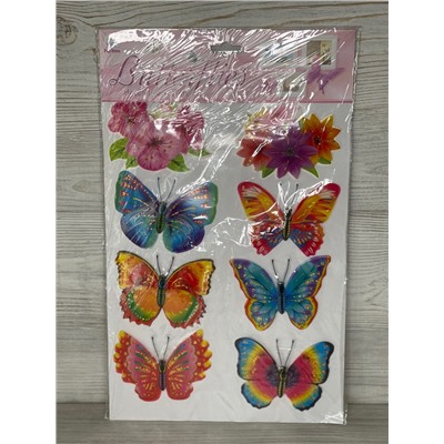 Наклейка для декора стен 3D "Бабочки" 25х34см., (3-104) арт.ХМ-003
