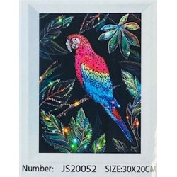 Алмазная мозаика на подрамнике /20х30см./, "Попугай" арт.JS20052, 24-646