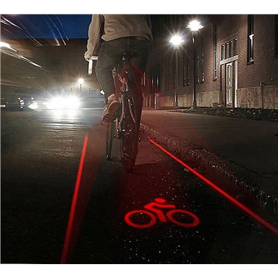 Велосипедный светодиодный стоп-сигнал с проекцией, Акция!
