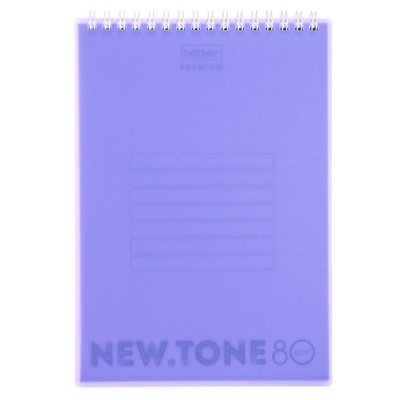 Блокнот А5 80л кл на гребне NEWtone PASTEL Лаванда, пласт обл, бл 80 г/м2