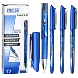 Ручка шариковая 0,7 мм синяя круглый корпус LINC OIL FLO