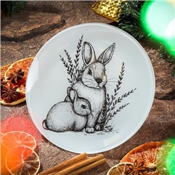 Тарелка обеденная 23см "Крольчонок с мамой"